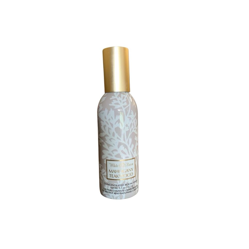 Bath Body Works White Barn MAHOGANY TEAKWOOD Concentrated Room Spray NEW 1.5 Oz